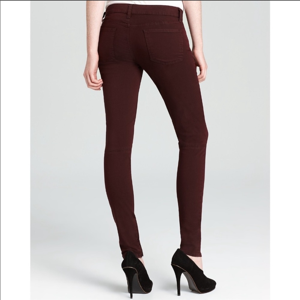 Vince | Zip Leg Skinny Jeans Dark Raisin Jeggings - Picture 9 of 11